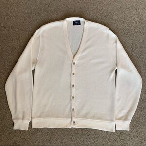 Vintage 60s Hanes Pro’s Choice Cardigan Sweater Men’s Size Large Ivory Button Up